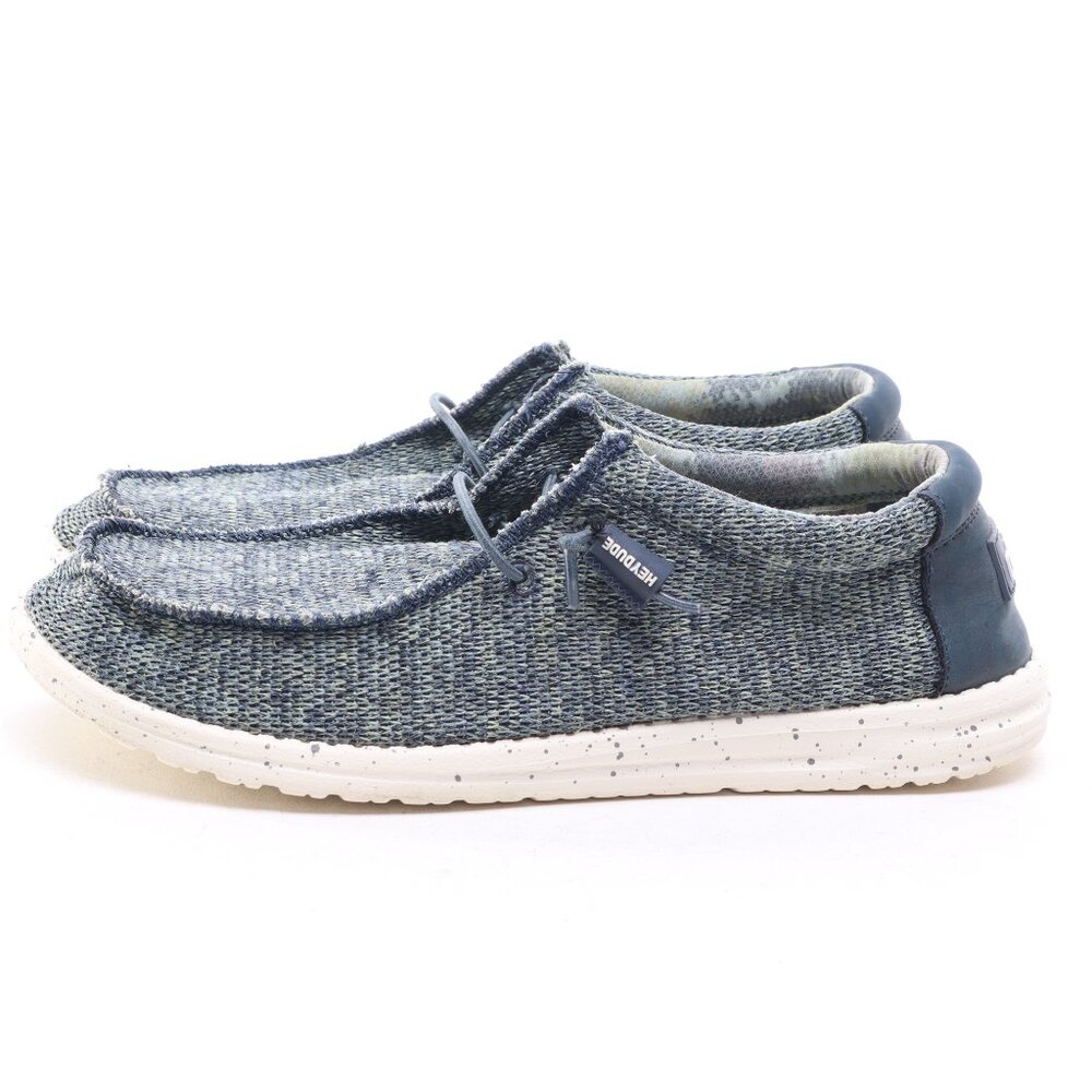 Hey Dude Textile Wally Sox Aqua Loafers & Slip-Ons Men 9 Blue/White - Picture 7 of 17